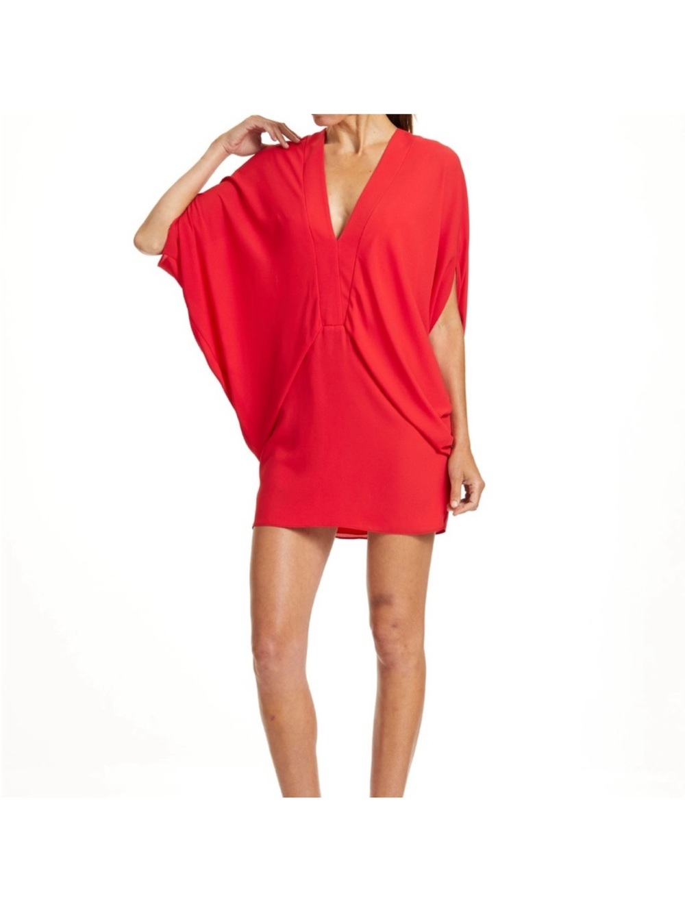 NWT Halston Red Drapey Kimono Dress size 4 video